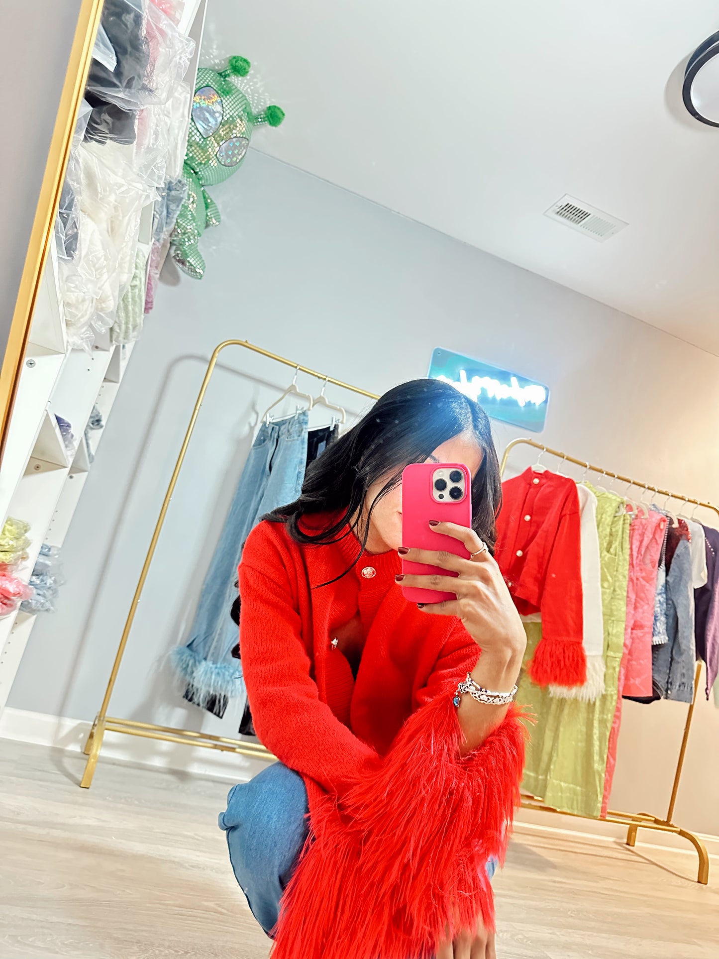SELENES Feather Cardigan