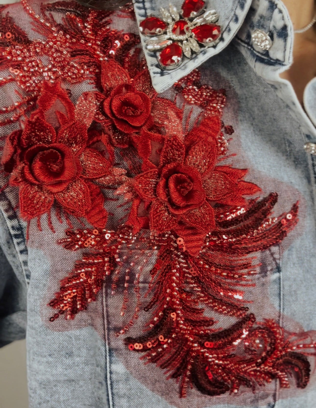Ruby Embroidery Studs