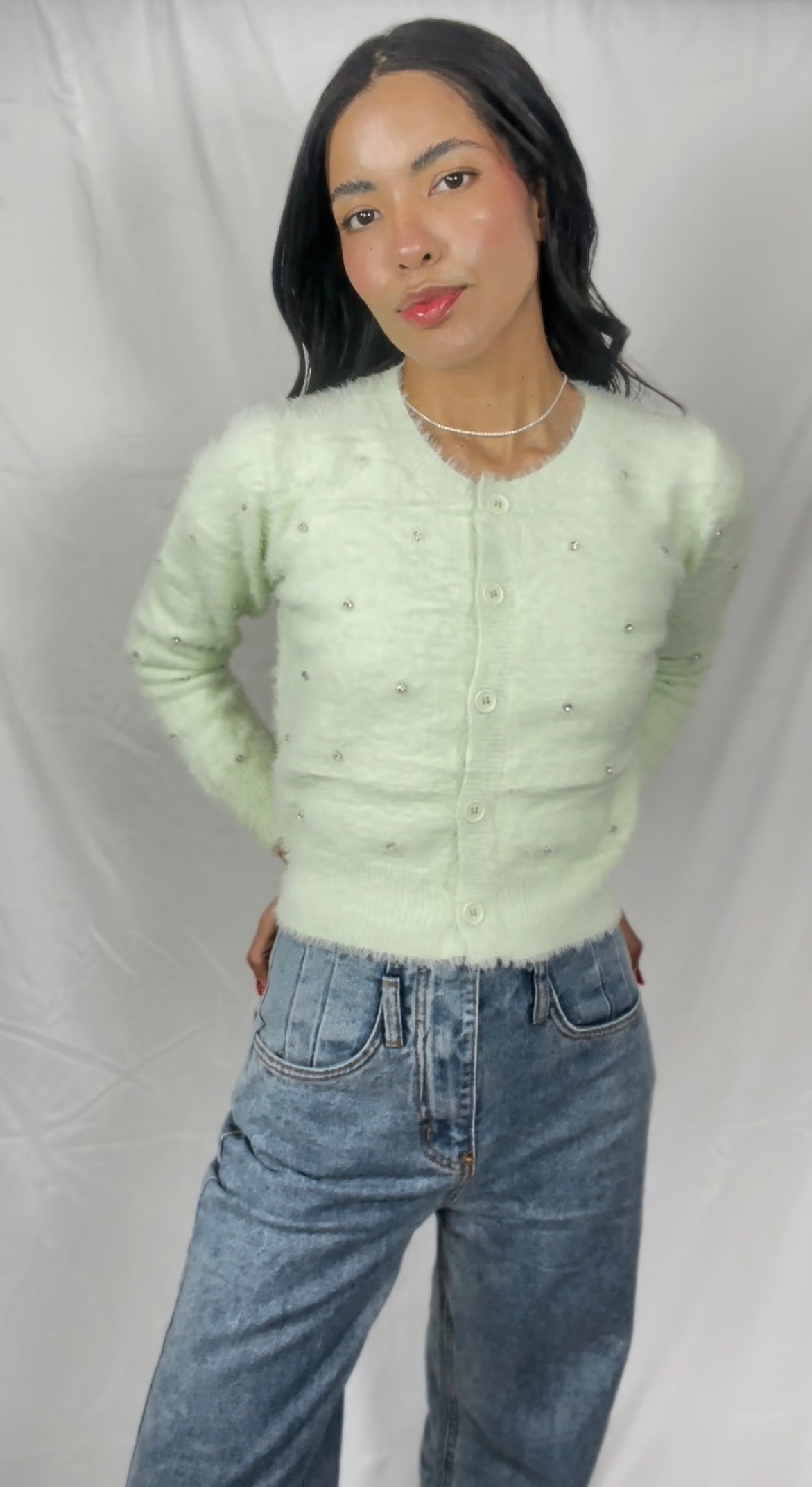 Fuzzy Studs Sweater
