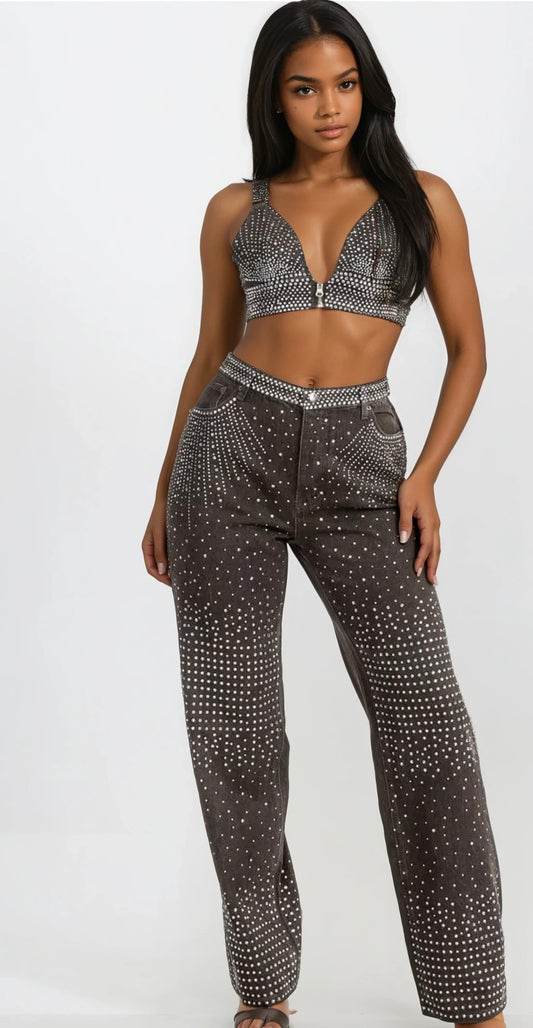 Studs Wide leg pants