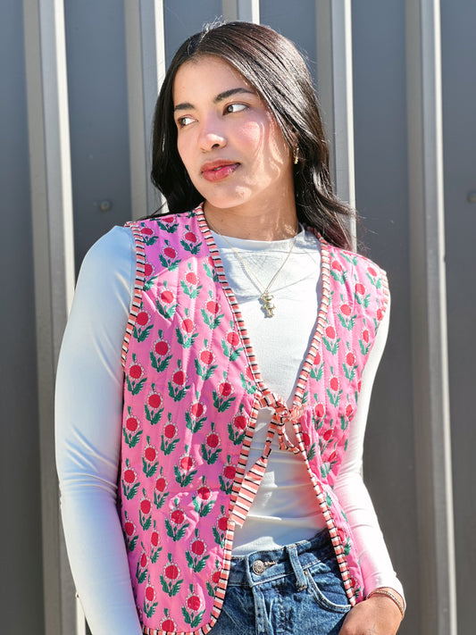 Floral Print Vest